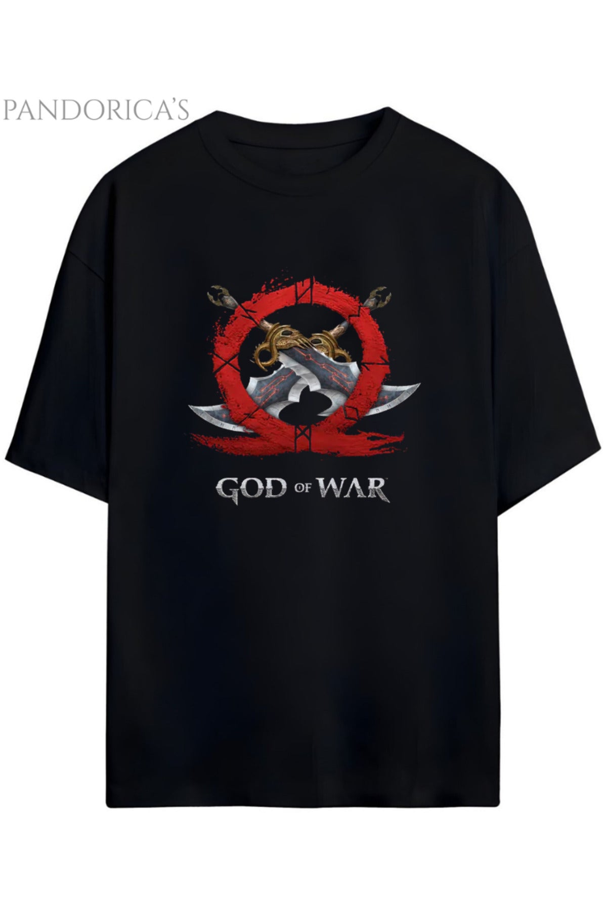 God Of War Tasarım Serisi Blades Of Chaos (Kaos Kılıçları) Baskılı Unisex Gamer Tişört
