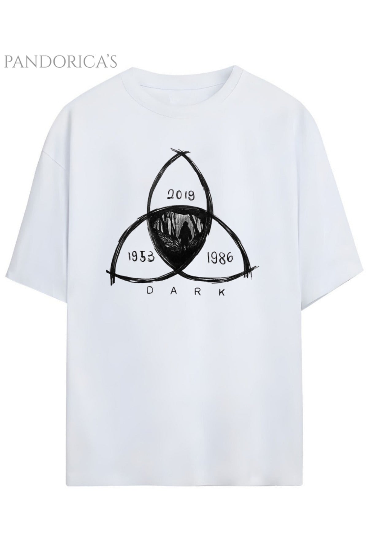 Beyaz Pandorica's Dark Series Tasarımı Unisex Pamuklu T-Shirt - 17