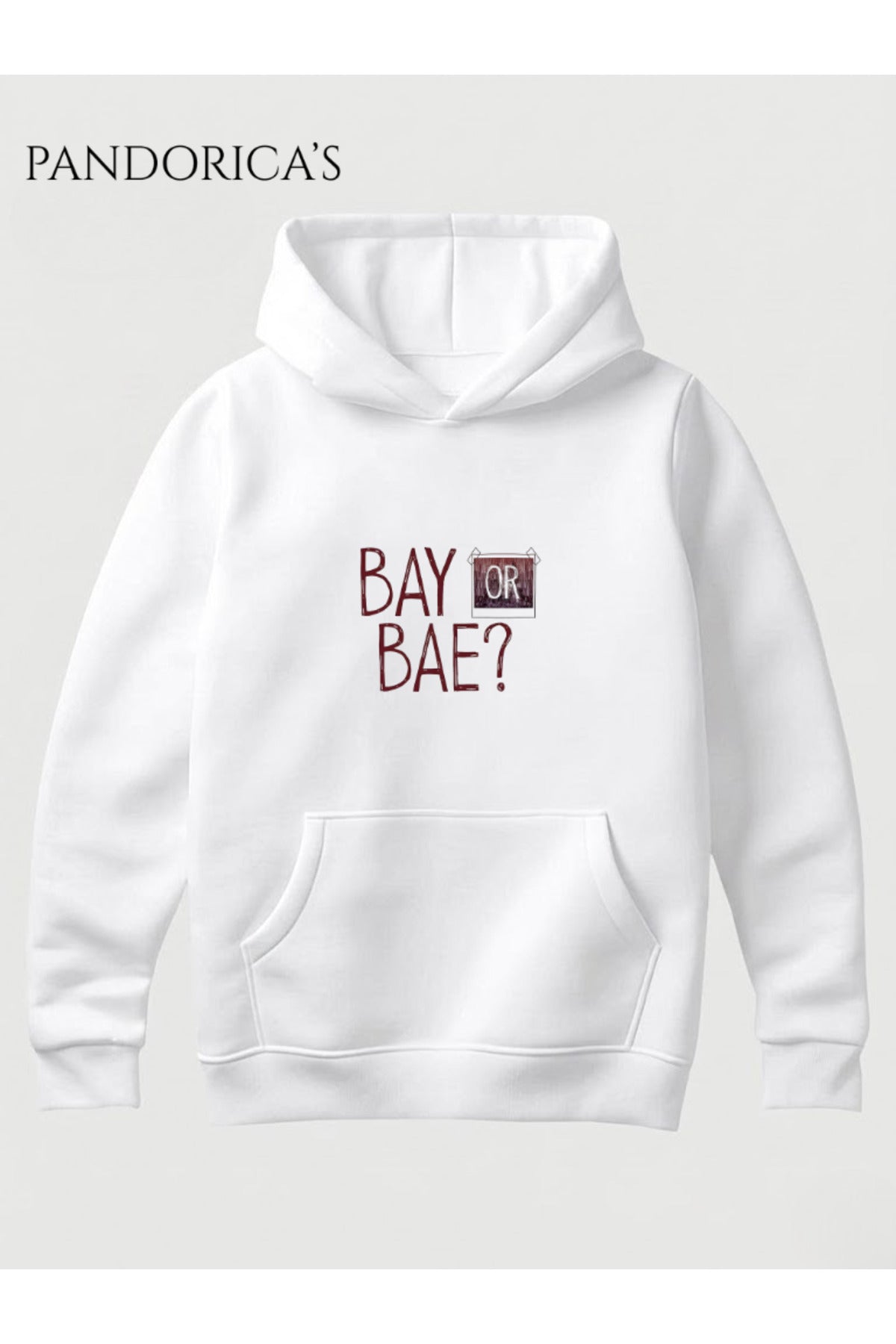 Life Is Strange Karar Anı Tasarımı "Bay Or Bae?" Yazılı Baskılı Unisex Kapüşonlu Pamuklu Sweatshirt Hoodie