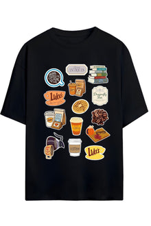 Gilmore Girls Tasarım Serisi İkonik Görseller Yazılı Baskılı Unisex Tişört
