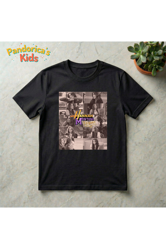 Pandorica's Hannah Montana Miley Cyrus 20. Yıl Özel Pamuklu Çocuk T-Shirt