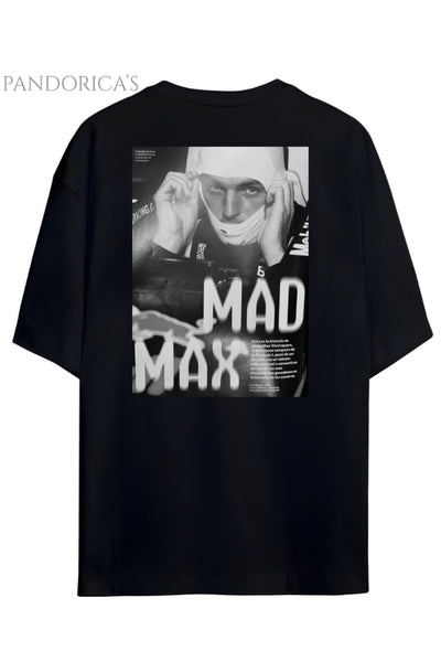 Pandorica's Max Verstappen Tasarımı Sırt ve Göğüs Baskılı Unisex Pamuklu T-shirt