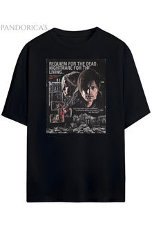 Pandorica's Resident Evil Tasarimi Leon S. Kennedy& Grace Ashcroft Unisex Pamuklu T-shirt