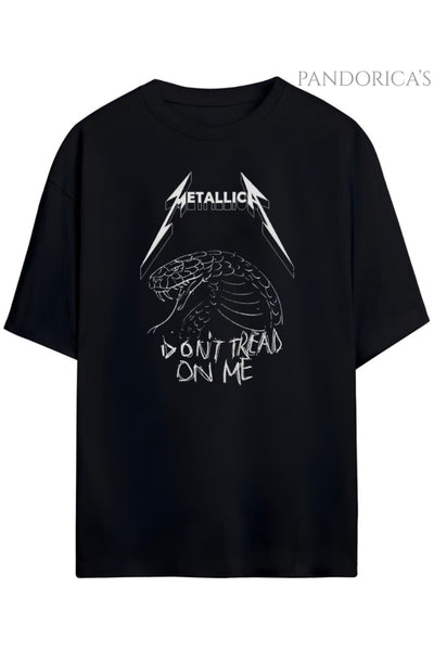 Pandorica's Metallica Tasarımı Baskılı Unisex Oversize Pamuklu T-shirt