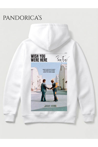 PINK FLOYD Tasarımı Yazılı Sırt Baskılı Unisex Kapüşonlu Sweatshirt Pamuklu Hoodie