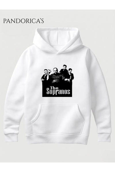 THE SOPRANOS Tasarımı Yazılı Baskılı Unisex Kapüşonlu Pamuklu Sweatshirt Hoodie