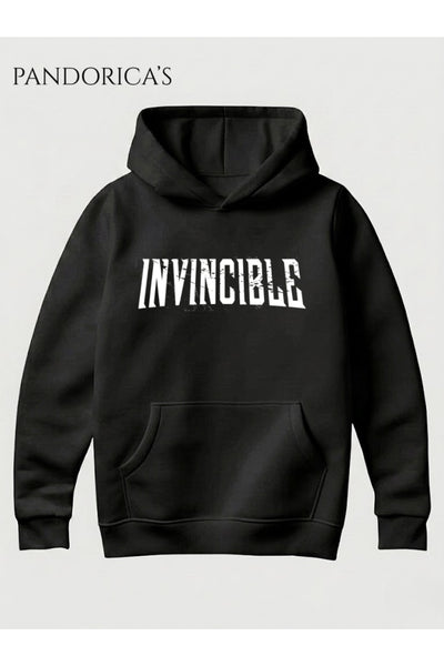 INVINCIBLE Friends & Foes Tasarım Serisi Yazılı Sırt ve Ön Baskılı Unisex Kapüşonlu Pamuklu Sweatshirt (Hoodie)