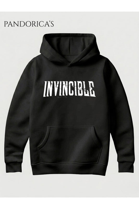 INVINCIBLE Friends & Foes Tasarım Serisi Yazılı Sırt ve Ön Baskılı Unisex Kapüşonlu Pamuklu Sweatshirt (Hoodie)