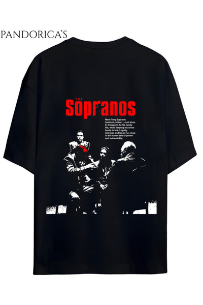 THE SOPRANOS Tasarımı Yazılı SIRT Baskılı Unisex Pamuklu Relaxed Kalıp Tişört