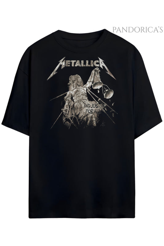 Pandorica's Metallica Tasarımı Baskılı Unisex Pamuklu T-shirt