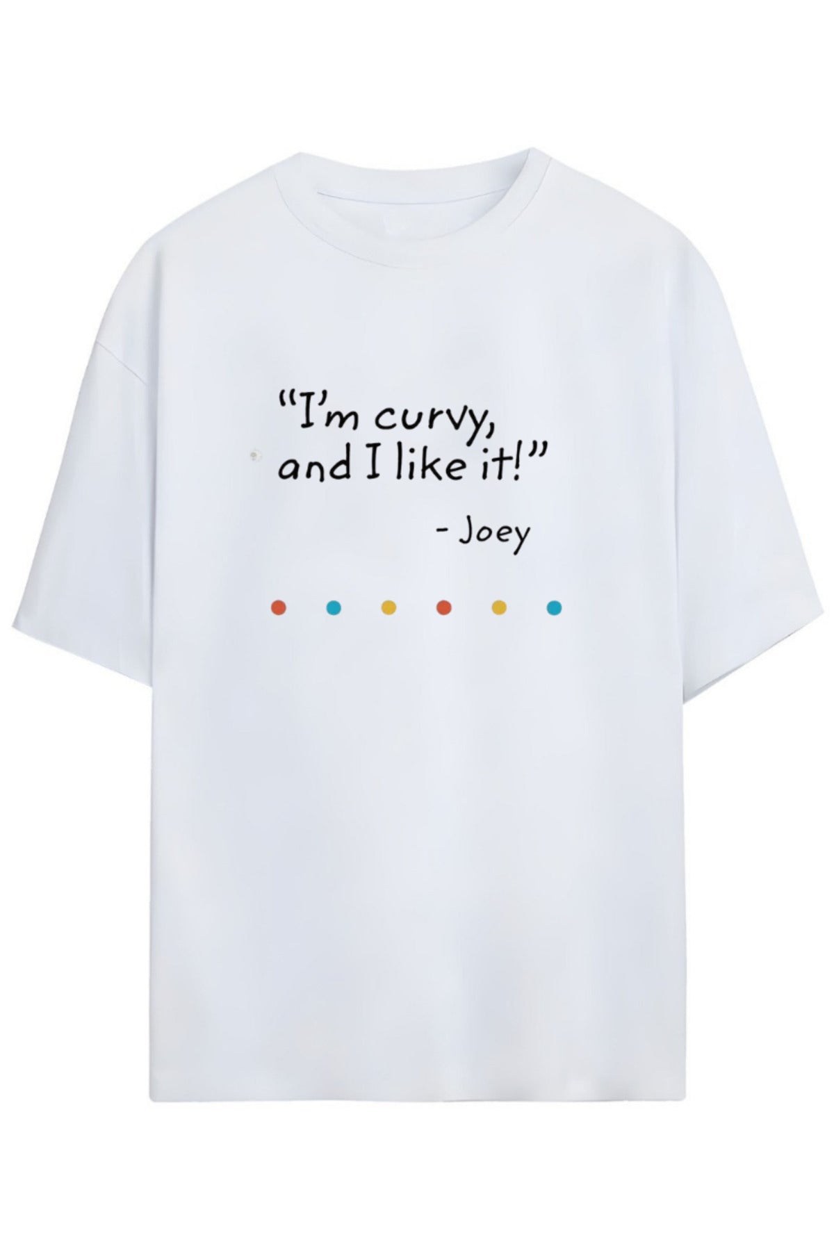 Beyaz Friends Tasarımı Unisex Pamuklu T-Shirt - 5