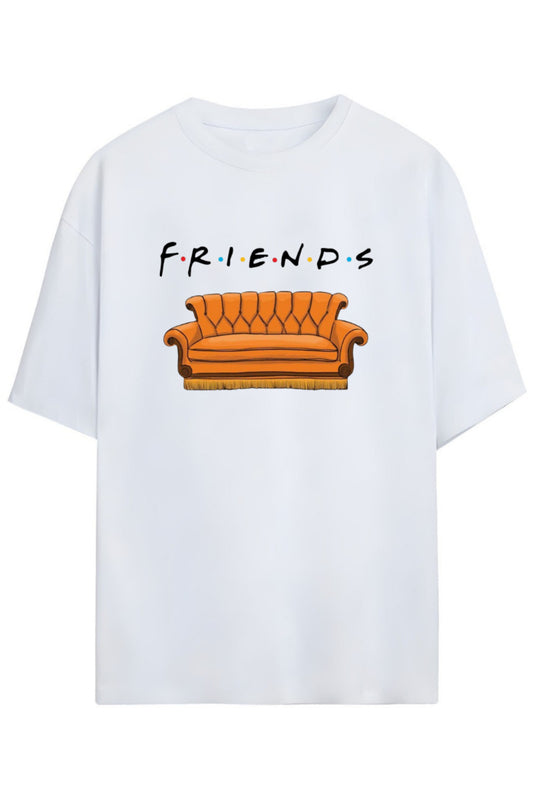 Friends Tasarimi Unisex Pamuklu T-shirt