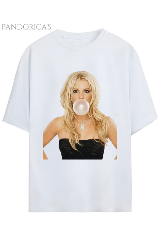 Britney Spears Tasarım Serisi Baskılı Pamuklu Relaxed Kalıp Unisex Tişört