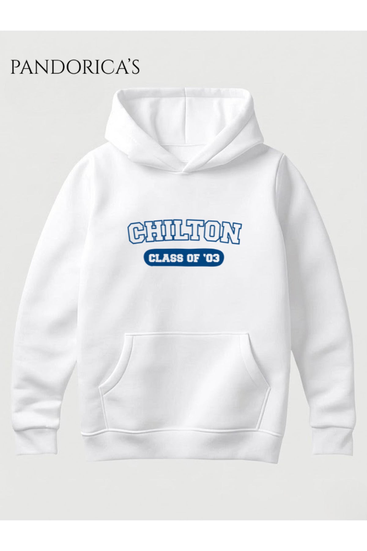 Beyaz Gilmore Girls "Chilton" Yazılı Baskılı Unisex Kapüşonlu Pamuklu Sweatshirt Hoodie - 177