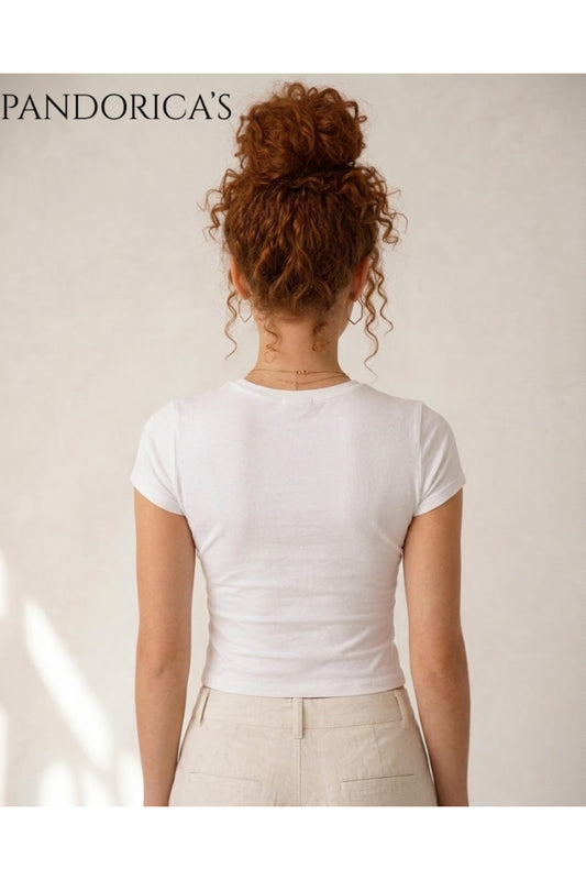 Sex And The City Tasarım Serisi İkonik Fontlarda Yazılı Baskılı Slim Fit Likralı Tişört (BODY TEE)