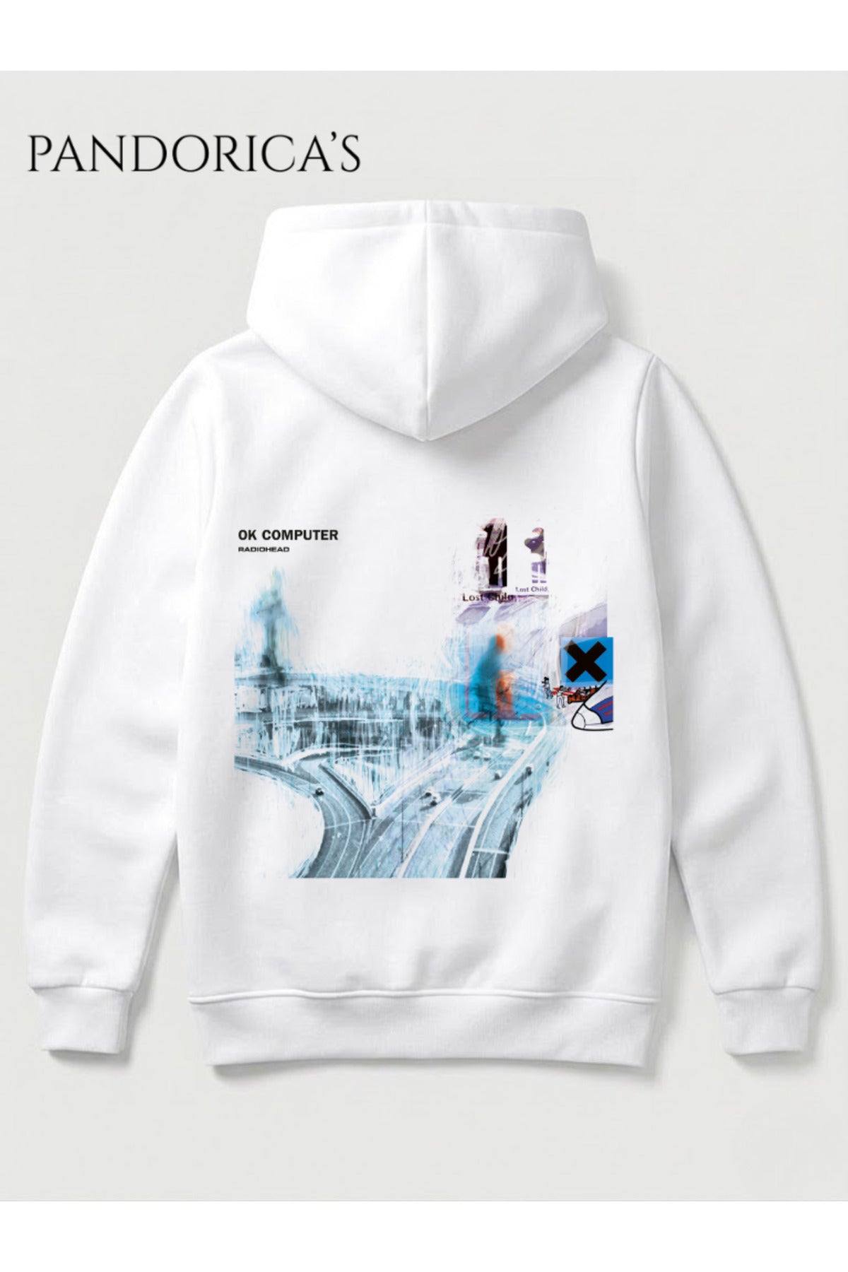 Radiohead Tasarımı Yazılı Sırt Baskılı Unisex Kapüşonlu Pamuklu Sweatshirt Hoodie