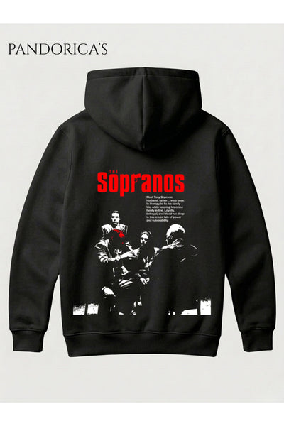 THE SOPRANOS Tasarımı Yazılı SIRT Baskılı Unisex Kapüşonlu Pamuklu Sweatshirt Hoodie