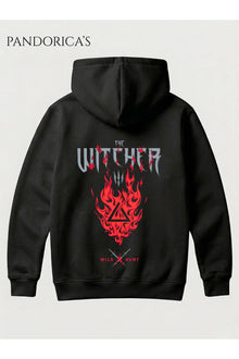 THE WITCHER WILD HUNT Tasarımı Yazılı SIRT Baskılı Unisex Kapüşonlu Pamuklu Gamer Sweatshirt Hoodie