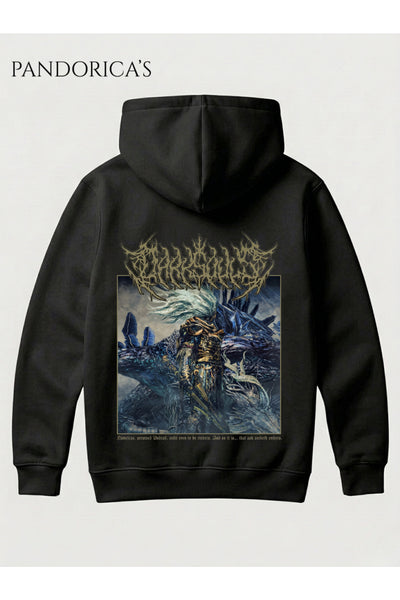 DARK SOULS 3 Tasarım Serisi "NAMELESS KING" Yazılı Sırt Baskılı Unisex Kapüşonlu Pamuklu Sweatshirt Gamer Hoodie