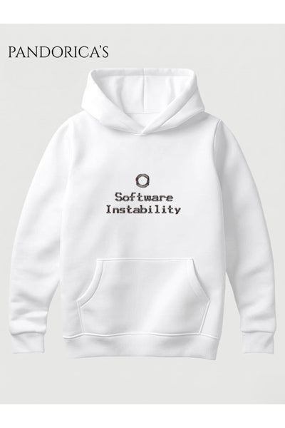 DETROIT:BECOME HUMAN Tasarımı "SOFTWARE INSTABILITY R19" Yazılı SIRT VE ÖN Baskılı Unisex Kapüşonlu Pamuklu Sweatshirt Hoodie