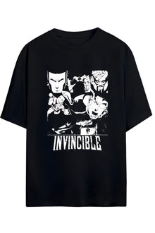 INVINCIBLE FRİENDS & FOES (DOSTLAR VE DÜŞMANLAR) YAZILI BASKILI PAMUKLU RELAXED KALIP UNISEX TİŞÖRT