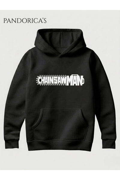 CHAINSAW MAN Anime Manga Tasarım Serisi Yazılı Baskılı Unisex Kapüşonlu Pamuklu Sweatshirt Hoodie