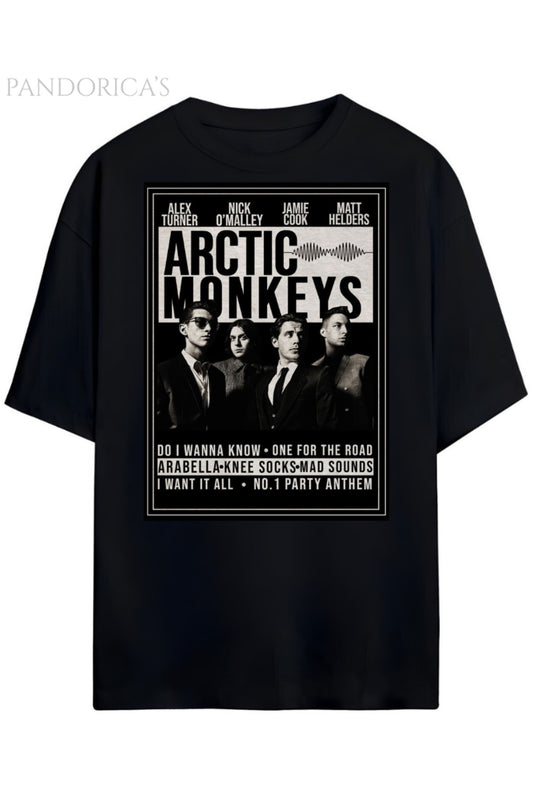 Pandorica's Arctic Monkeys Tasarımı Unisex Pamuklu T-shirt