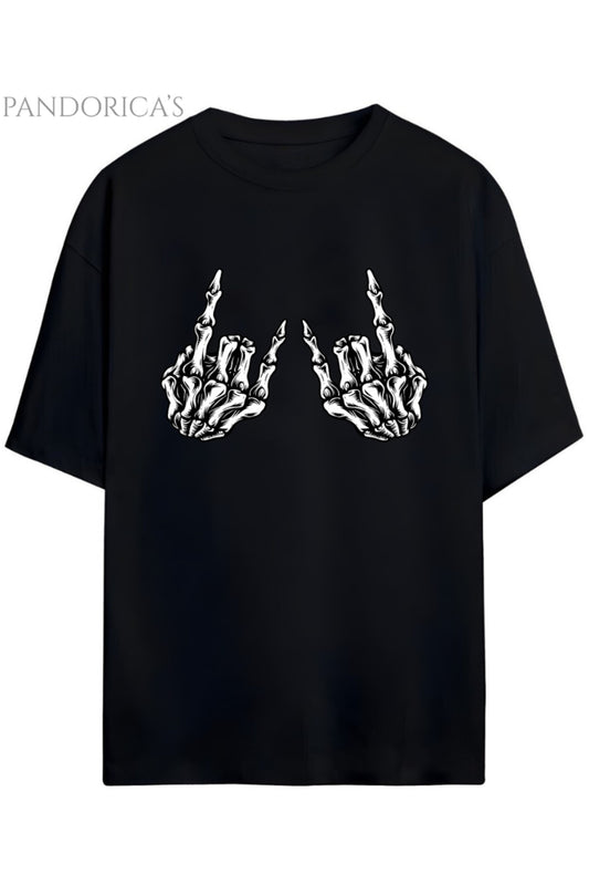 Pandorica's ROCK TASARIM SERİSİ Baskılı Unisex Relaxed Kalıp Pamuklu T-shirt