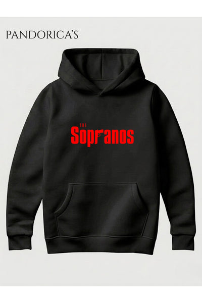 THE SOPRANOS Tasarımı Yazılı Baskılı Unisex Kapüşonlu Pamuklu Sweatshirt Hoodie