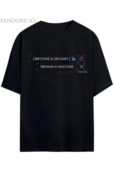 Detroit:Become Human Tasarım Serisi Deviant Seçim Anı Ön ve Sırt Baskılı Pamuklu Unisex Tişört