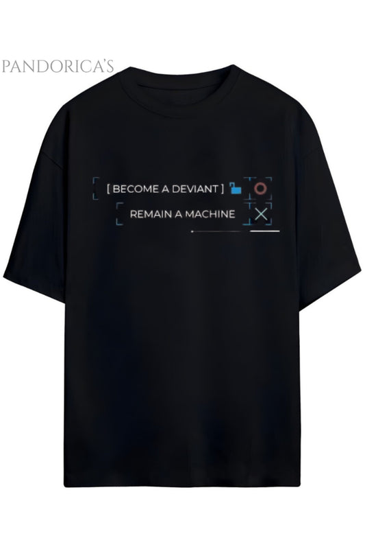 Detroit:Become Human Tasarım Serisi Deviant Seçim Anı Ön ve Sırt Baskılı Pamuklu Unisex Tişört