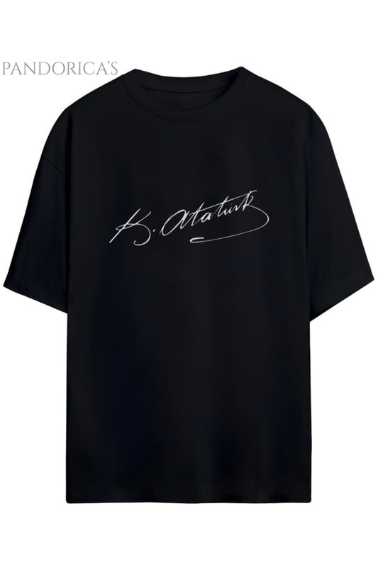 Pandorica's Mustafa Kemal ATATÜRK Tasarımı İmzalı Baskılı Unisex Pamuklu T-shirt