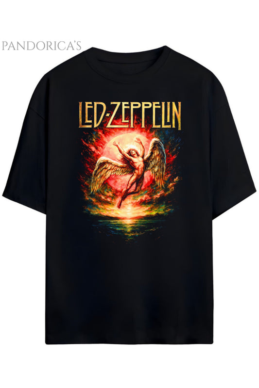 Pandorica’s Led Zeppelin Tasarımı Unisex Pamuklu T-shirt