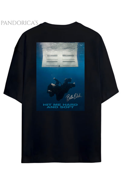 Pandorica's Billie Eilish Hit Me Hard And Soft Album Tasarımı Sırt Baskılı Unisex Pamuklu T-shirt