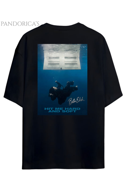 Pandorica's Billie Eilish Hit Me Hard And Soft Album Tasarımı Sırt Baskılı Unisex Pamuklu T-shirt