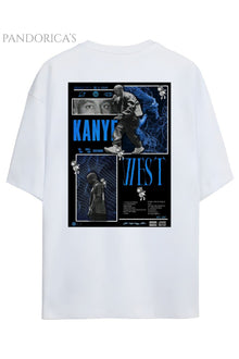 Pandorica's Kanye West Tasarımı Sırt Baskılı Unisex Pamuklu T-shirt