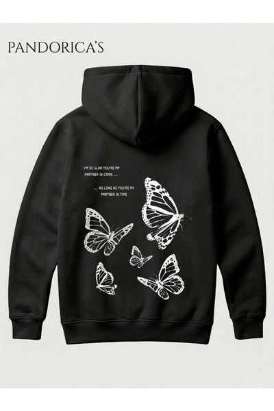 LIFE IS STRANGE "PARTNERS IN CRIME, PARTNERS IN TIME" Replik Tasarımı Yazılı SIRT VE ÖN Baskılı Unisex Kapüşonlu Pamuklu Sweatshirt Hoodie