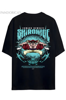 ONE PIECE ÖZEL TASARIM SERİSİ "EDWARD NEWGATE SHIROHIGE" SIRT BASKILI YAZILI UNISEX PAMUKLU TİŞÖRT