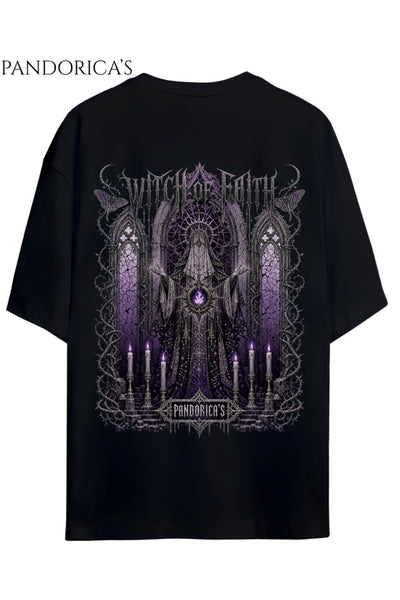 DARK SOULS Özel Tasarım Serisi "WITCH OF FAITH" Yazılı Sırt Baskılı Unisex Pamuklu Tişört