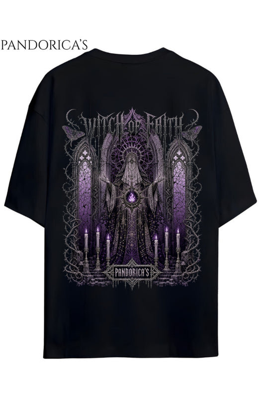 DARK SOULS Özel Tasarım Serisi "WITCH OF FAITH" Yazılı Sırt Baskılı Unisex Pamuklu Tişört