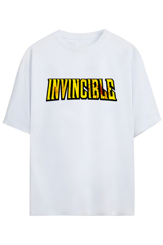 INVINCIBLE İKONİK FONTTA BASKILI PAMUKLU RELAXED KALIP UNISEX TİŞÖRT