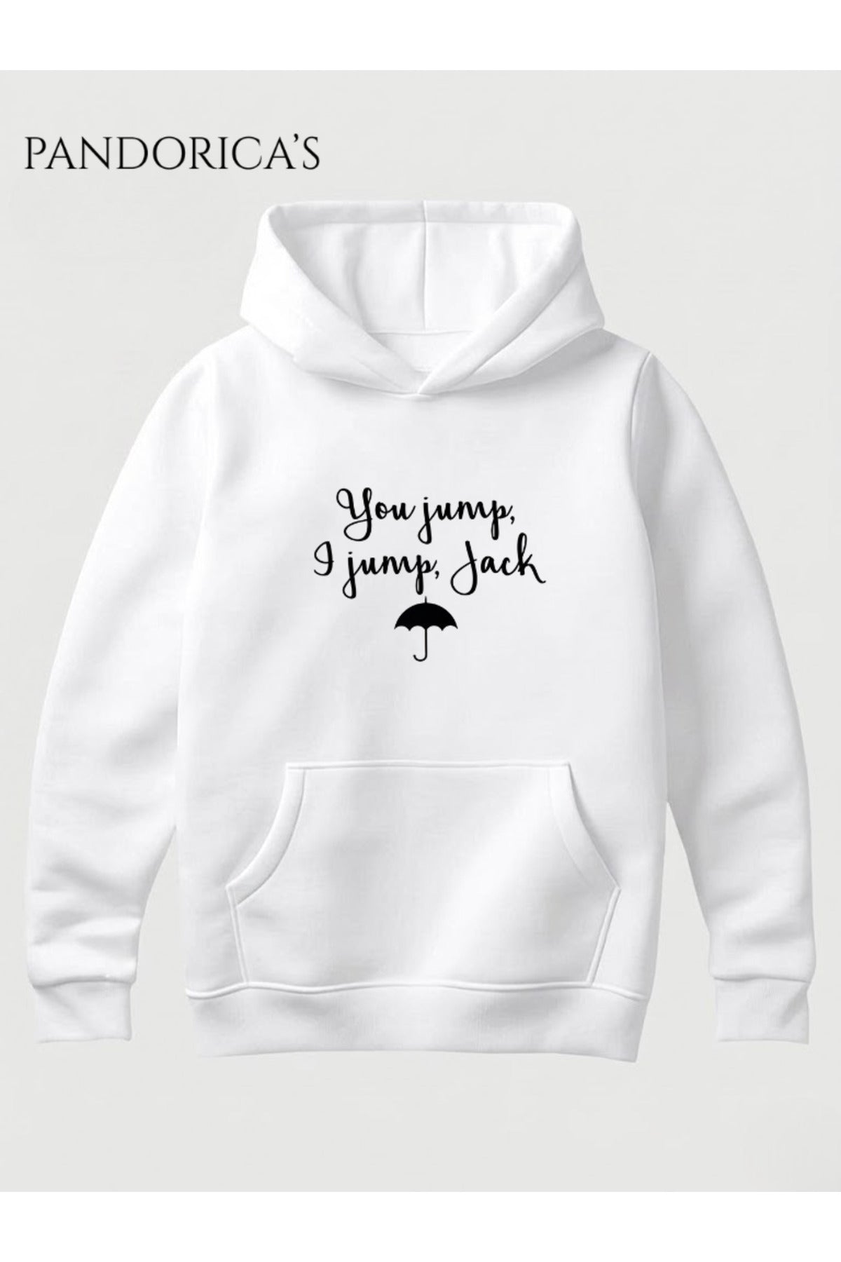 Gilmore Girls "If You Jump, I Jump, Jack" İkonik Replik Yazılı Şemsiye Baskılı Unisex Kapüşonlu Pamuklu Sweatshirt Hoodie