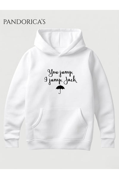 GILMORE GIRLS "If You Jump, I Jump, Jack" İkonik Replik Yazılı Şemsiye Baskılı Unisex Kapüşonlu Pamuklu Sweatshirt Hoodie
