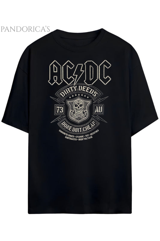 Pandorica's AC/DC Tasarimi Unisex Pamuklu T-shirt