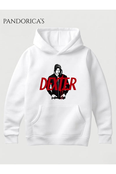 DEXTER Tasarımı Yazılı Baskılı Unisex Kapüşonlu Pamuklu Sweatshirt Hoodie