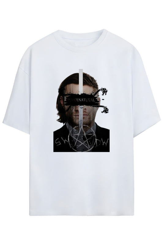 Supernatural Tasarimi Unisex Pamuklu T-shirt