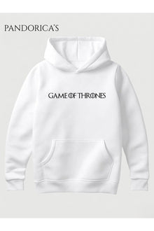 Game Of Thrones Tasarımı Yazılı Baskılı Unisex Kapüşonlu Pamuklu Sweatshirt (Hoodie)