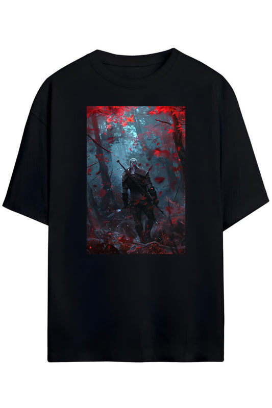 The Witcher Tasarımı Unisex Pamuklu T-shirt