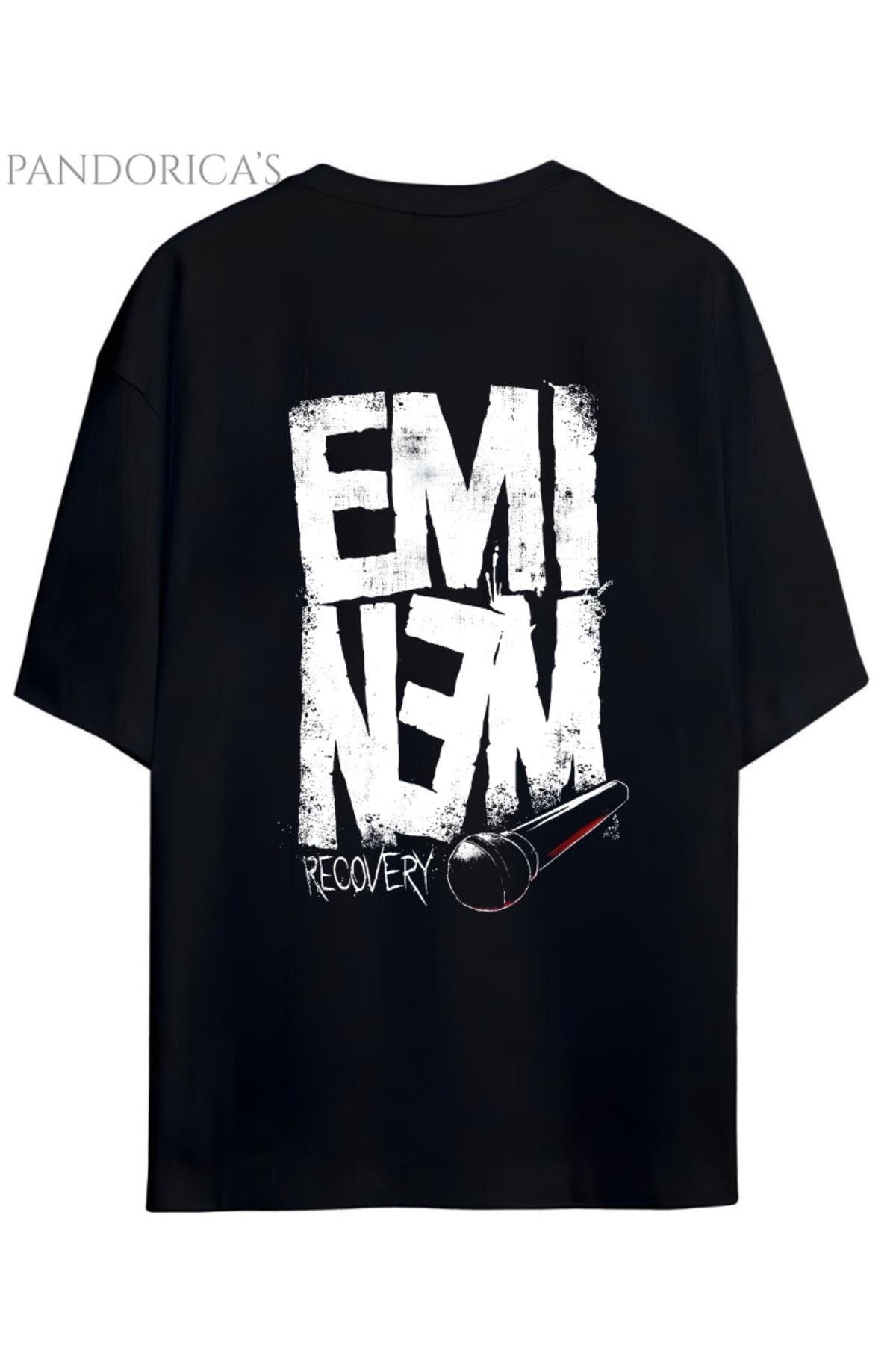 Eminem Recovery Tasarımı Sırt Baskılı Yazılı Pamuklu Unisex Tişört