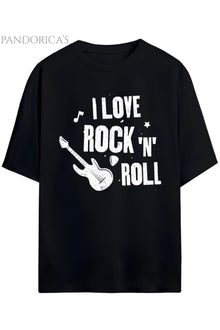 Pandorica's ROCK TASARIM SERİSİ Yazılı Baskılı Unisex Relaxed Kalıp Pamuklu T-shirt